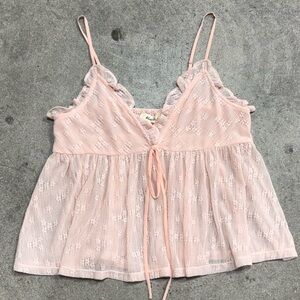 Pink Lace Trim Cami Top